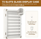 Glass Display Case Lockable 72 Slots Wooden Cabinet