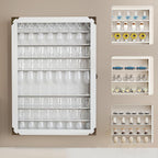 Glass Display Case Lockable 72 Slots Wooden Cabinet
