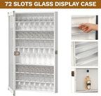 Glass Display Case Lockable 72 Slots Wooden Cabinet