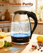Glass Electric Kettle with Illumination 2200W Fast Boil