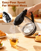 Glass Electric Kettle with Illumination 2200W Fast Boil