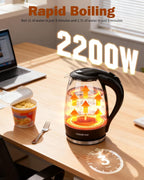 Glass Electric Kettle with Illumination 2200W Fast Boil