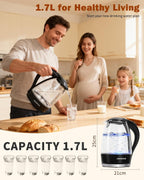 Glass Electric Kettle with Illumination 2200W Fast Boil