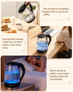Glass Electric Kettle with Illumination 2200W Fast Boil