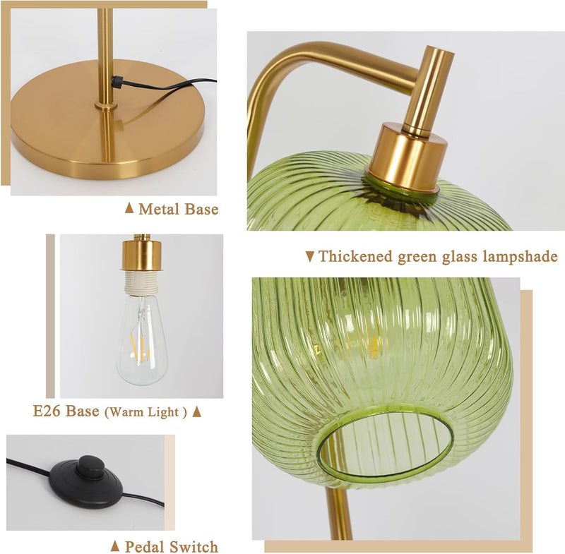 Glass Floor Lamp for Living Room Modern Ribbed