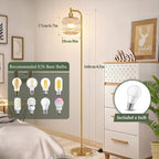 Glass Floor Lamp for Living Room Modern Ribbed