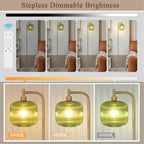 Glass Floor Lamp for Living Room Modern Ribbed