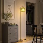 Glass Floor Lamp for Living Room Modern Ribbed