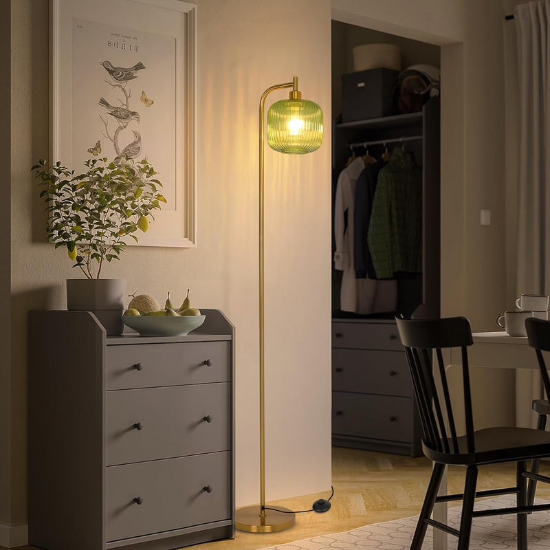 Glass Floor Lamp for Living Room Modern Ribbed