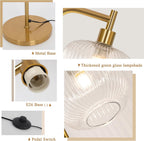 Glass Floor Lamp for Living Room Modern Ribbed