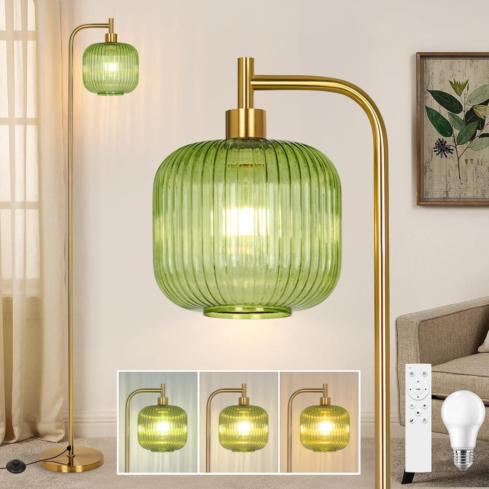 Glass Floor Lamp for Living Room Modern Ribbed