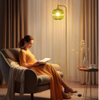 Glass Floor Lamp for Living Room Modern Ribbed