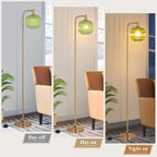 Glass Floor Lamp for Living Room Modern Ribbed