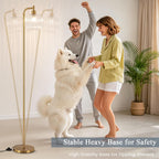 Glass Floor Lamp for Living Room Modern Ribbed