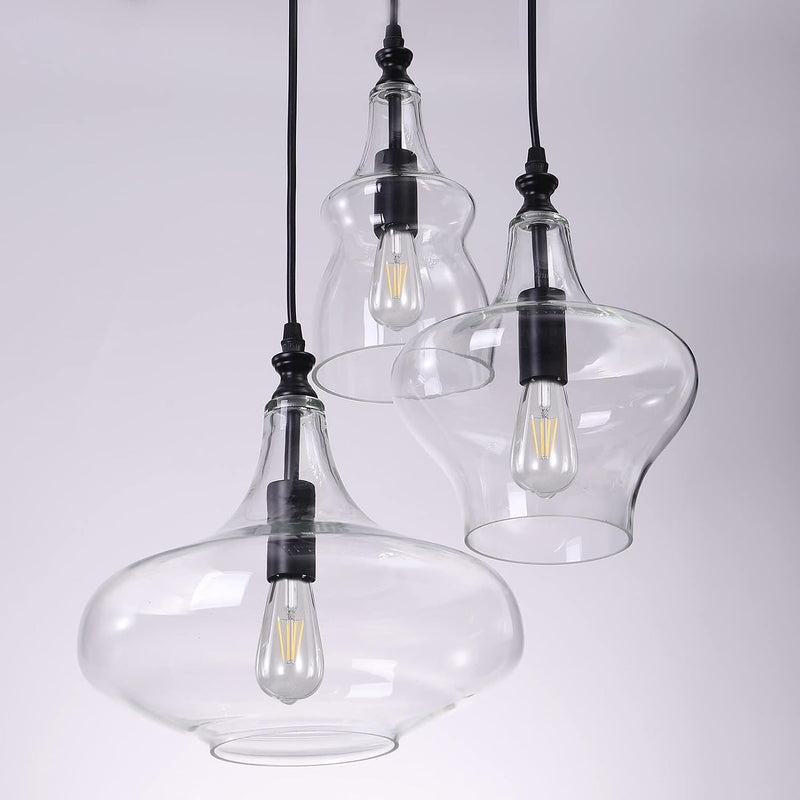 Glass Pendant Chandelier for Dining Room Hanging Modern