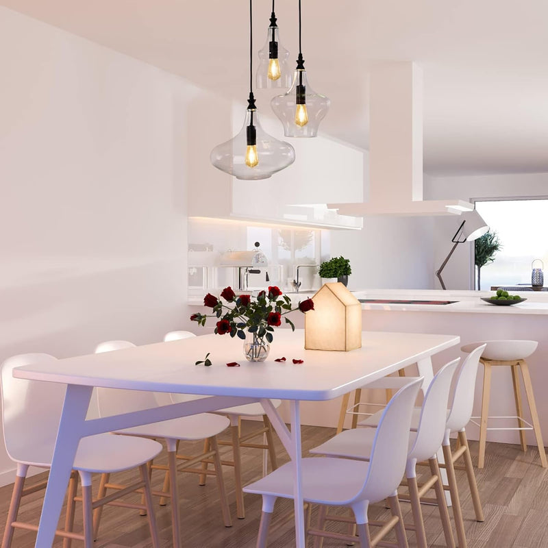 Glass Pendant Chandelier for Dining Room Hanging Modern