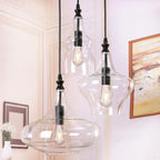 Glass Pendant Chandelier for Dining Room Hanging Modern