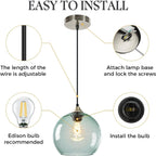 Glass Pendant Light for Kitchen Island Includes Extra