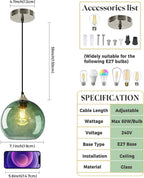 Glass Pendant Light for Kitchen Island Includes Extra