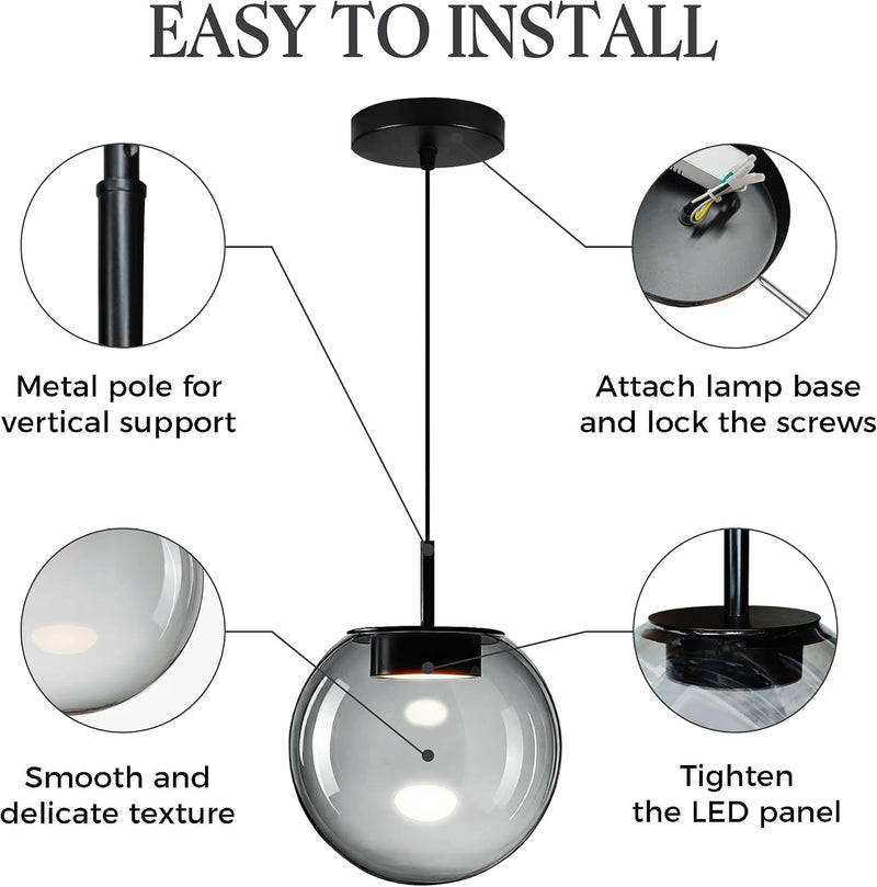 Glass Pendant Light for Kitchen Island Includes Extra