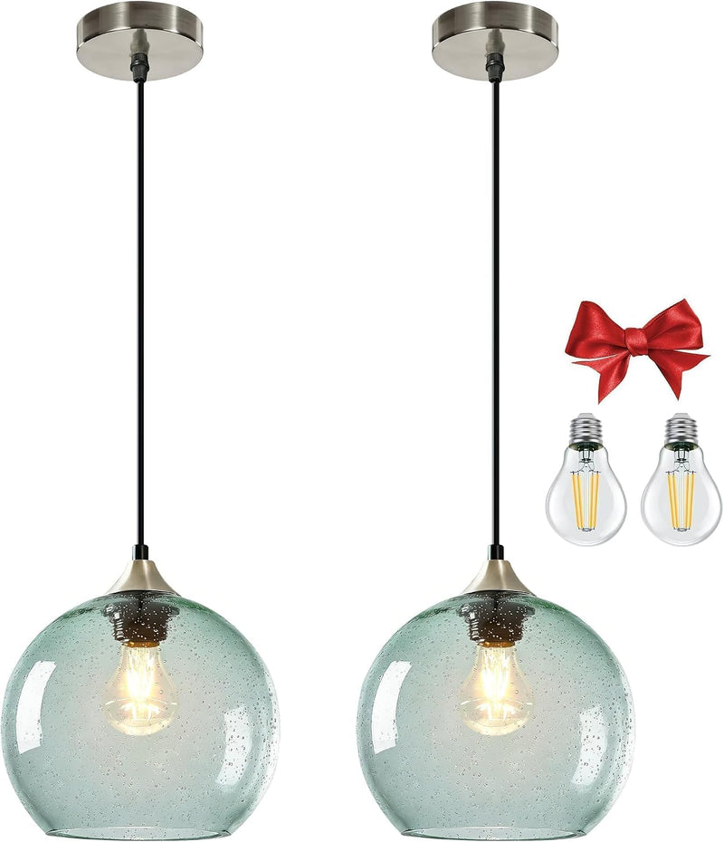 Glass Pendant Light for Kitchen Island Includes Extra
