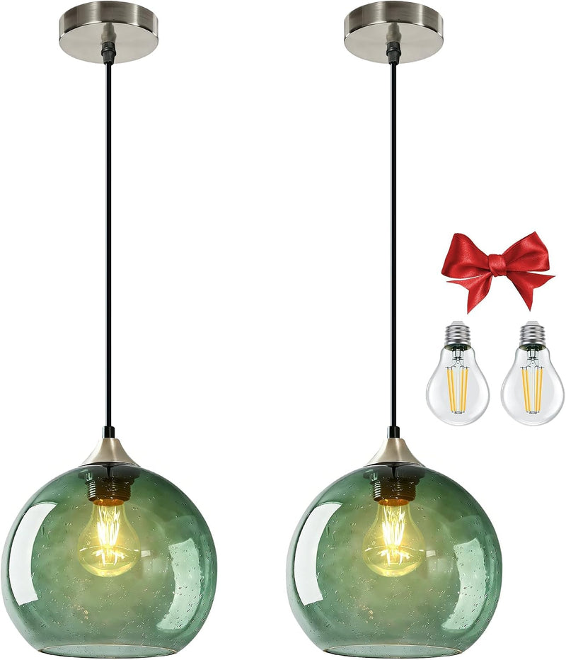 Glass Pendant Light for Kitchen Island Includes Extra