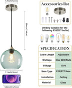 Glass Pendant Light for Kitchen Island Includes Extra