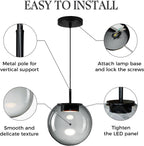 Glass Pendant Light for Kitchen Island Includes Extra