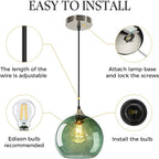 Glass Pendant Light for Kitchen Island Includes Extra