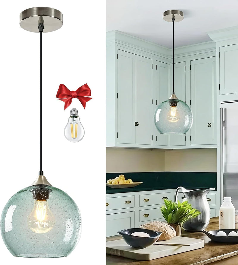 Glass Pendant Light for Kitchen Island Includes Extra