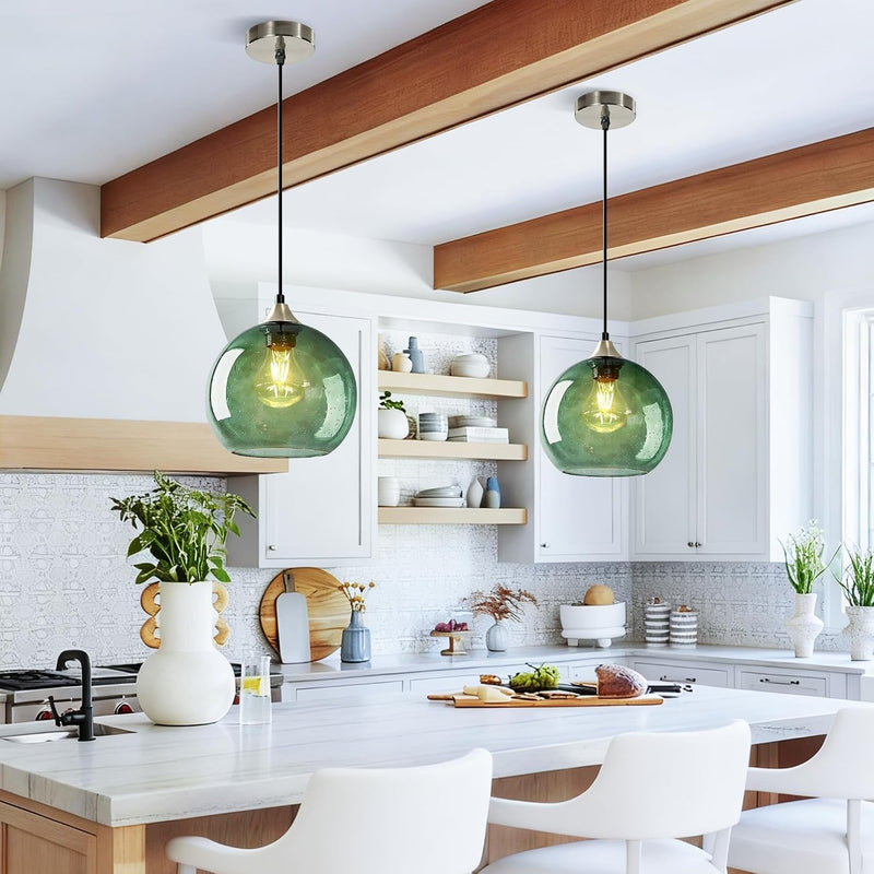 Glass Pendant Light for Kitchen Island Includes Extra