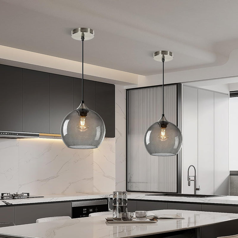 Glass Pendant Light for Kitchen Island Includes Extra