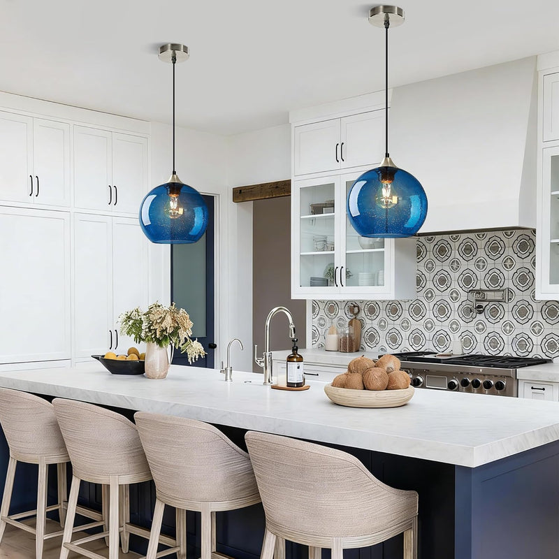 Glass Pendant Light for Kitchen Island Includes Extra