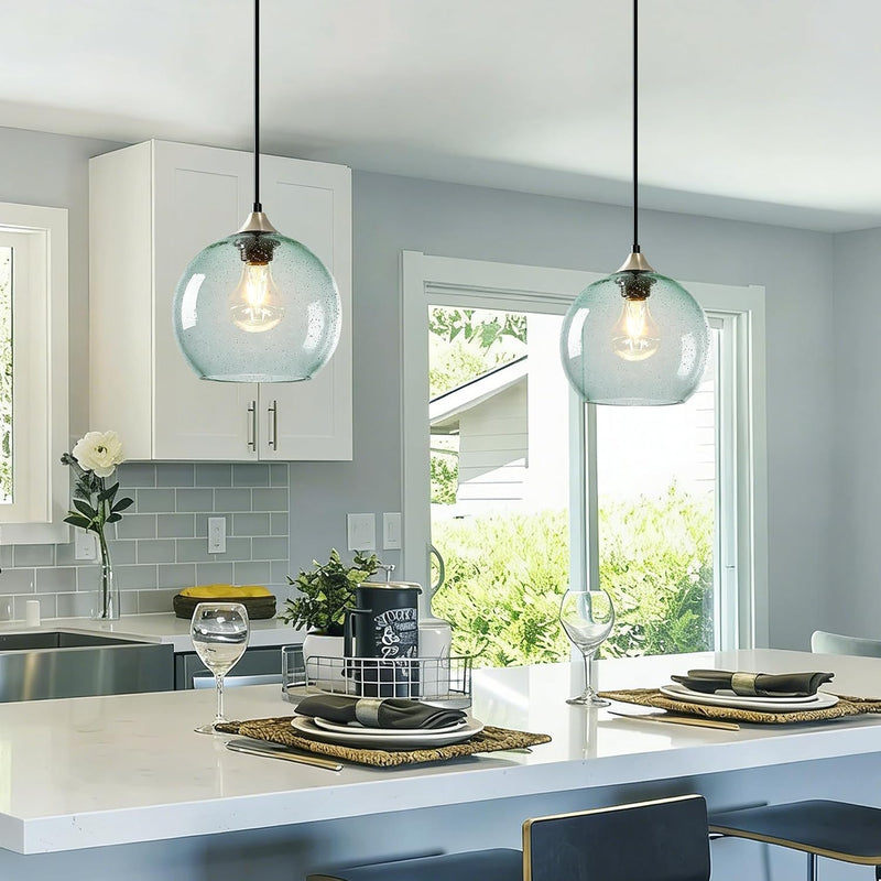 Glass Pendant Light for Kitchen Island Includes Extra