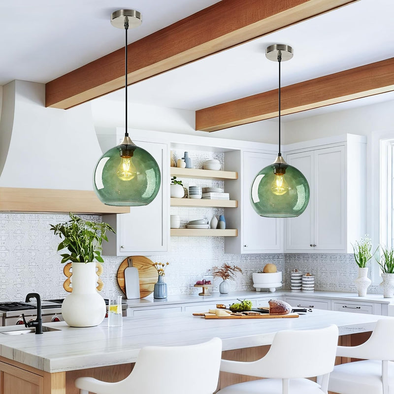 Glass Pendant Light for Kitchen Island Includes Extra
