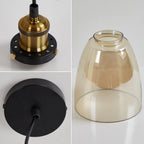 Glass Pendant Light Vintage Industrial Ceiling with Clear