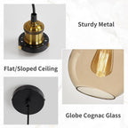 Glass Pendant Light Vintage Industrial Ceiling with Clear