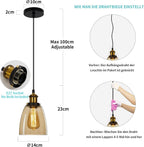 Glass Pendant Light Vintage Industrial Ceiling with Clear