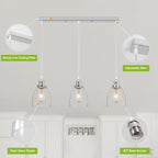 Glass Pendant Light Vintage Industrial Ceiling with Clear