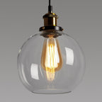 Glass Pendant Light Vintage Industrial Ceiling with Clear