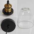 Glass Pendant Light Vintage Industrial Ceiling with Clear
