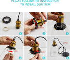 Glass Pendant Light Vintage Industrial Ceiling with Clear