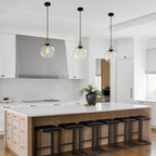 Glass Pendant Light Vintage Industrial Ceiling with Clear
