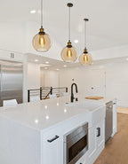 Glass Pendant Light Vintage Industrial Ceiling with Clear