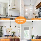 Glass Pendant Light Vintage Industrial Ceiling with Clear