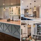Glass Pendant Light Vintage Industrial Ceiling with Clear