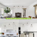 Glass Pendant Light Vintage Industrial Ceiling with Clear