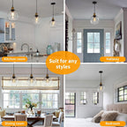 Glass Pendant Light Vintage Industrial Ceiling with Clear