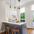 Glass Pendant Light Vintage Industrial Ceiling with Clear