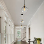 Glass Pendant Light Vintage Industrial Ceiling with Clear